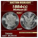 1884-cc Morgan Dollar $1 ms67 SEGS
