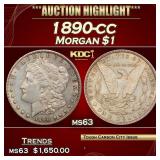 1890-cc Morgan Dollar $1 ms63 USCG