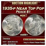 1935-p Peace Dollar Near Top Pop $1 ms66+ SEGS