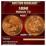 1896 Indian Cent 1c ms66+ rd SEGS