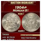 1904-p Morgan Dollar $1 ms65+ SEGS