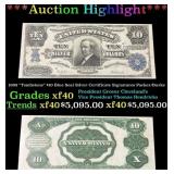 1908 $10 Blue Seal Silver Certificate "Tombstone"