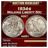 1934-s Walking Liberty Half Dollar 50c ms65+ SEGS