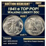 1941-s Walking Liberty Half Dollar TOP POP! 50c ms