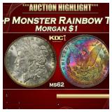 PCGS 1887-p Morgan Dollar Monster Rainbow Toned $1