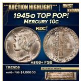 1945-d Mercury Dime TOP POP! 10c ms68+ FSB SEGS
