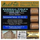 CCR- MARSHALL FIELDS 10 Coin Circ Peace $1 Roll Ra