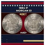1884-p Morgan Dollar $1 Grades ms62+
