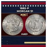 1885-p Morgan Dollar $1 Grades ms62+