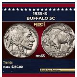1935-s Buffalo Nickel 5c Grades ms65