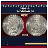 1896-p Morgan Dollar $1 Grades ms63