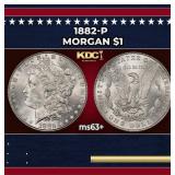 1882-p Morgan Dollar $1 Grades ms63+