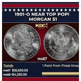 1901-o Morgan Dollar Near Top Pop! $1 ms67 SEGS
