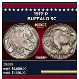 1917-p Buffalo Nickel 5c ms66+ SEGS