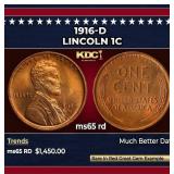 1916-d Lincoln Cent 1c ms65 rd SEGS