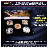 5 Coin Disney Mickey and Friends Full Color Gold P