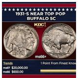1931-s Buffalo Nickel Near Top Pop 5c ms66+ SEGS