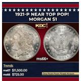1921-p Morgan Dollar Near Top Pop! $1 ms66+ SEGS