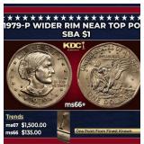 1979-p Wider Rim Susan B. Anthony Dollar Near Top