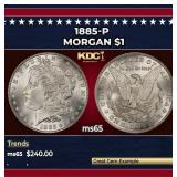 1885-p Morgan Dollar $1 Grades ms65