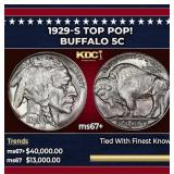 1929-s Buffalo Nickel TOP POP! 5c ms67+ SEGS