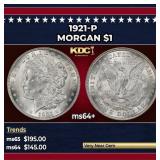 1921-p Morgan Dollar $1 Grades ms64+