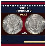 1880-p Morgan Dollar $1 Grades ms63+