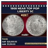 1908 Liberty Nickel Near Top Pop 5c ms66+ SEGS