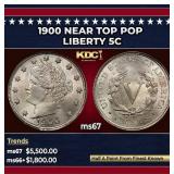 1900 Liberty Nickel Near Top Pop 5c ms67 SEGS