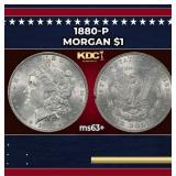 1880-p Morgan Dollar $1 Grades ms63+