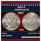 1902-p Morgan Dollar $1 Grades ms64