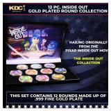 12 Coin Disney Pixar Inside Out Gold Plated Round
