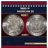 1885-p Morgan Dollar $1 Grades ms64+