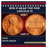 1976-p Lincoln Cent Near Top Pop 1c ms67 rd SEGS