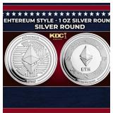 Ehtereum Style - 1 oz Silver Round Round