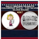 Sally Brown Peanuts Colorized Style - 1 oz Silver