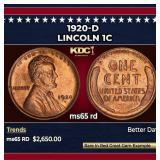 1920-d Lincoln Cent 1c ms65 rd SEGS