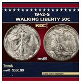 1942-s Walking Liberty Half Dollar 50c Grades ms65