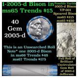 BU Shotgun Jefferson 5c roll, 2005-d Bison 40 pcs