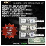 Complete 1957 $1 Blue Seal Silver Certificate Sign