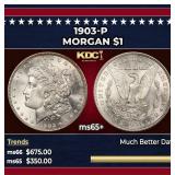 1903-p Morgan Dollar $1 Grades ms65+