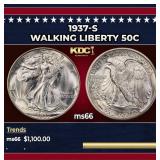 1937-s Walking Liberty Half Dollar 50c ms66 SEGS