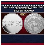 2022 NASA Mesa Grande  Worm Logo BU - 1 oz Silver