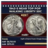 1943-s Walking Liberty Half Dollar Near Top Pop 50
