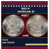 1921-p Morgan Dollar $1 Grades ms66