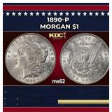 1890-p Morgan Dollar $1 Grades ms62