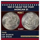 1921-p Morgan Dollar Near Top Pop! $1 ms66+ SEGS