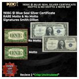 1935G $1 Blue Seal Silver Certificate Motto & No M