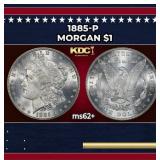 1885-p Morgan Dollar $1 Grades ms62+