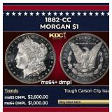 1882-cc Morgan Dollar $1 ms64+ dmpl SEGS